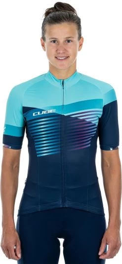 CUBE TEAMLINE WS Trikot Kurzarm Blue´n´mint