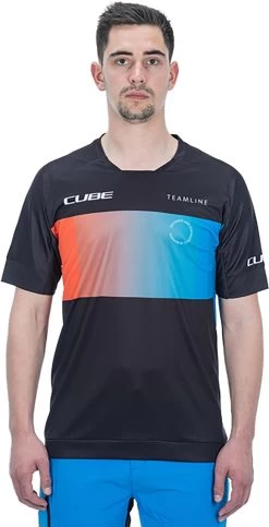 CUBE TEAMLINE Rundhalstrikot Kurzarm Black´n´blue´n´red -Fahrradausrüstung Geschäft C 12522 2 38309 1280x1280