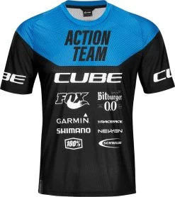 CUBE EDGE Rundhalstrikot Kurzarm X Actionteam Black´n´blue