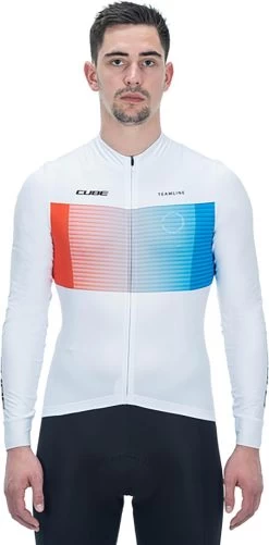 CUBE TEAMLINE Trikot Langarm White´n´blue´n´red -Fahrradausrüstung Geschäft VH C 12350 2 38538 1280x1280