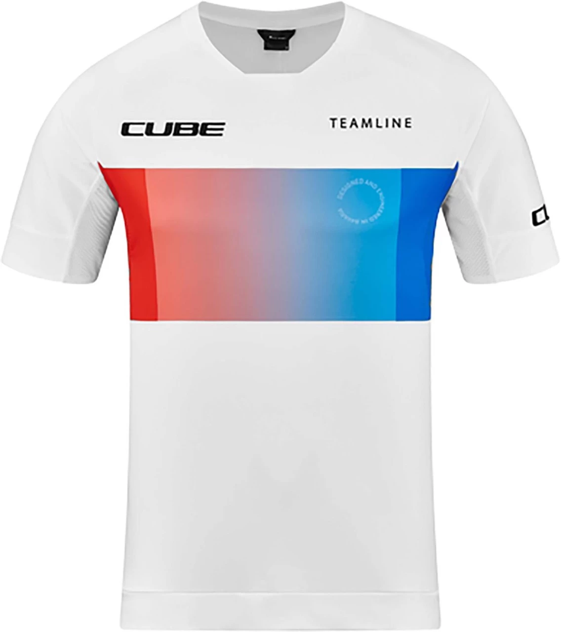 CUBE TEAMLINE Rundhalstrikot Kurzarm White´n´blue´n´red 3 CUBE TEAMLINE Rundhalstrikot Kurzarm White´n´blue´n´red