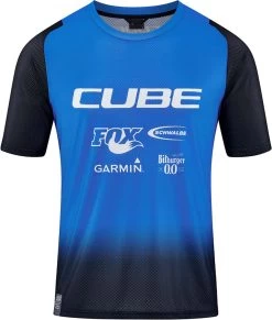 CUBE VERTEX Rundhalstrikot X Actionteam Kurzarm Black´n´blue