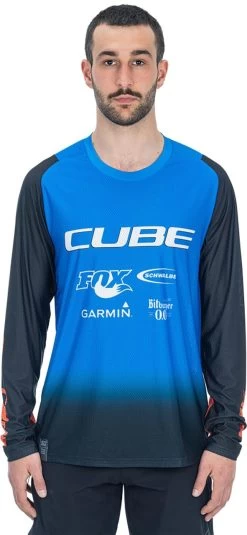CUBE VERTEX Rundhalstrikot X Actionteam Langarm Black´n´blue -Fahrradausrüstung Geschäft VH C 124211 36822 1280x1280